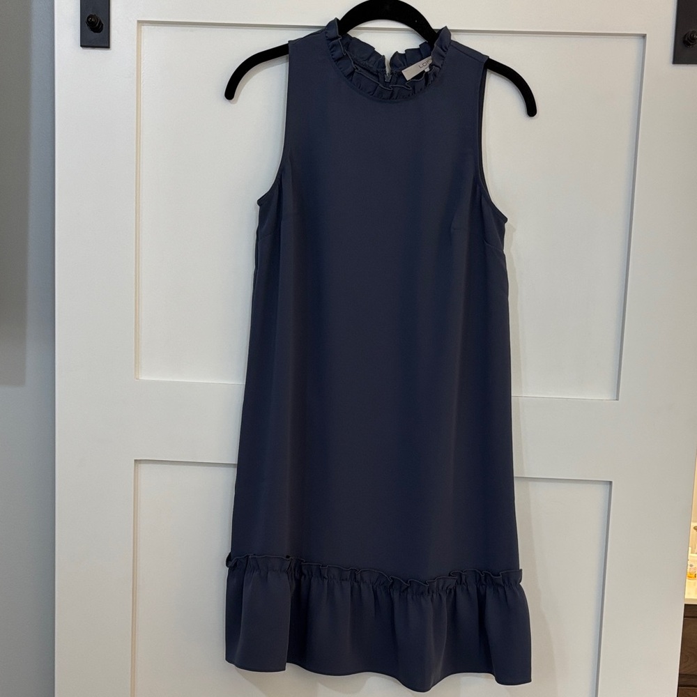 LOFT Sleeveless Dress with Ruffle Hem